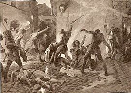 Matanza de judíos en Barcelona en 1391 (Josep Segrelles, ca. 1910).